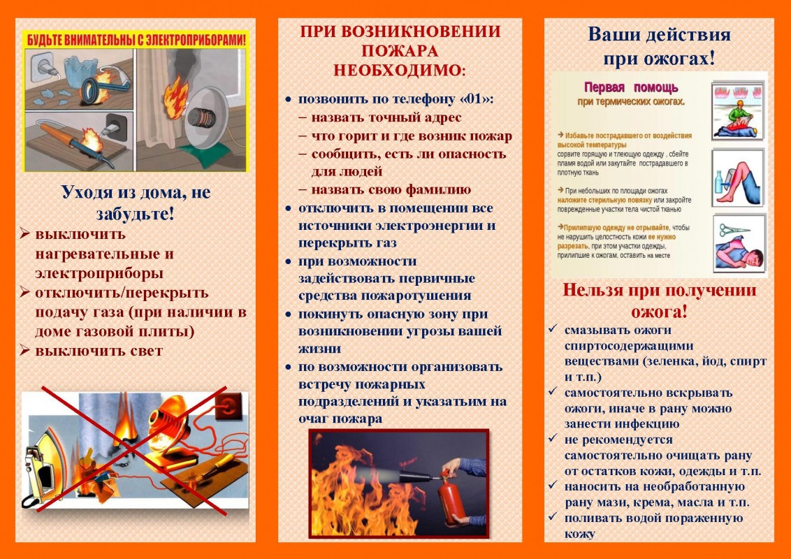 ДЕЙСТВИЯ ПРИ ВОЗНИКНОВЕНИИ ПОЖАРА