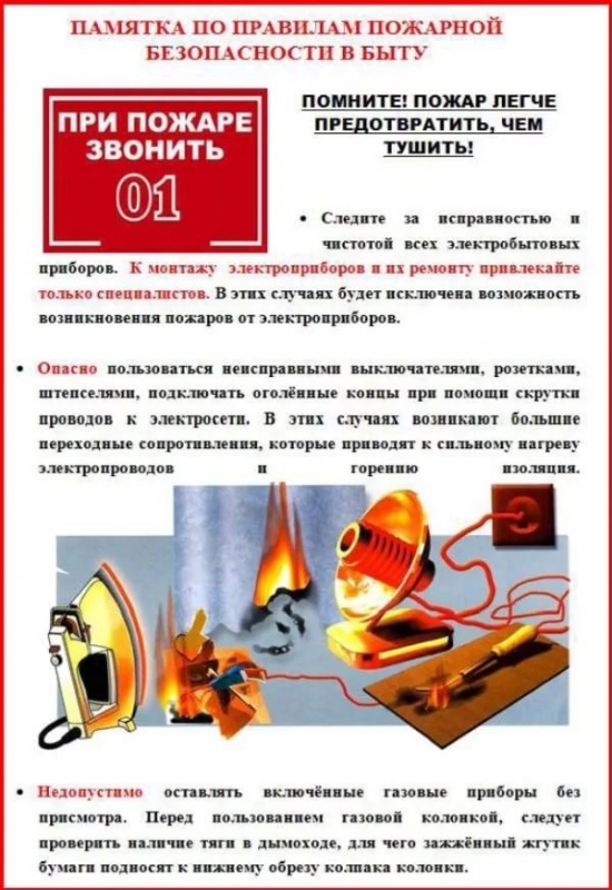 ПРАВИЛА ПОЖАРНОЙ БЕЗОПАСНОСТИ В БЫТУ!